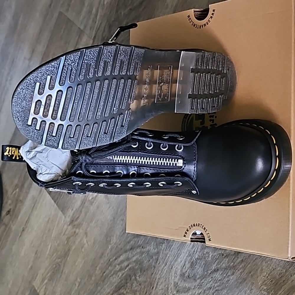 Dr. Martens Air Wair 1460 BLACK WANAMA TWIN ZIP 8 EYE BOOT - Picture 11 of 12